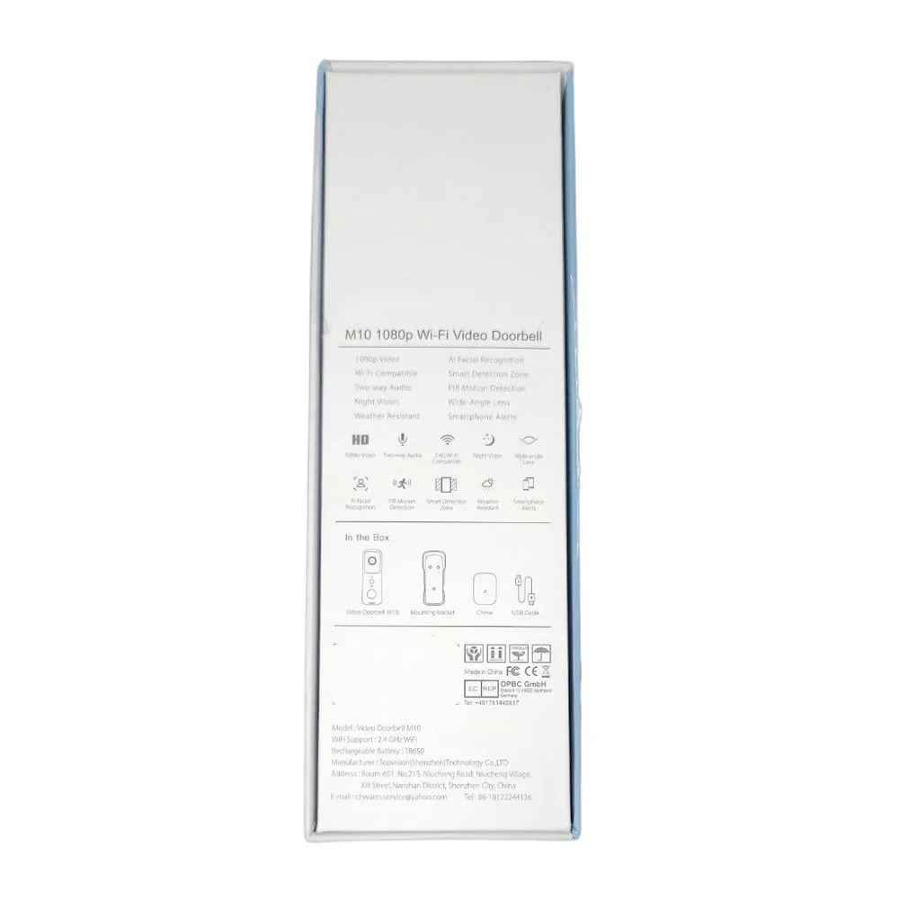 Chwares Video Doorbell M10 Wifi 1080 Video Al Facial Recognition 2.4 GHz - Picture 10 of 10